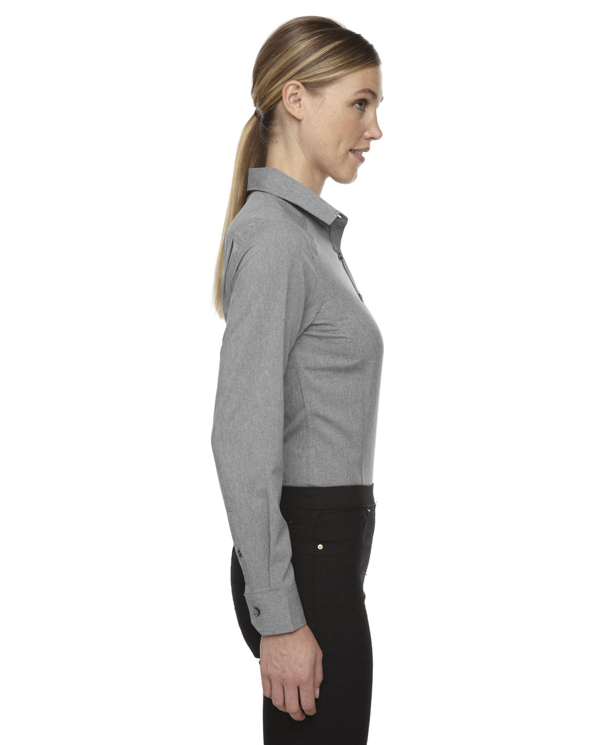 North End 78802 Women's Melange Performance Shirt view 3