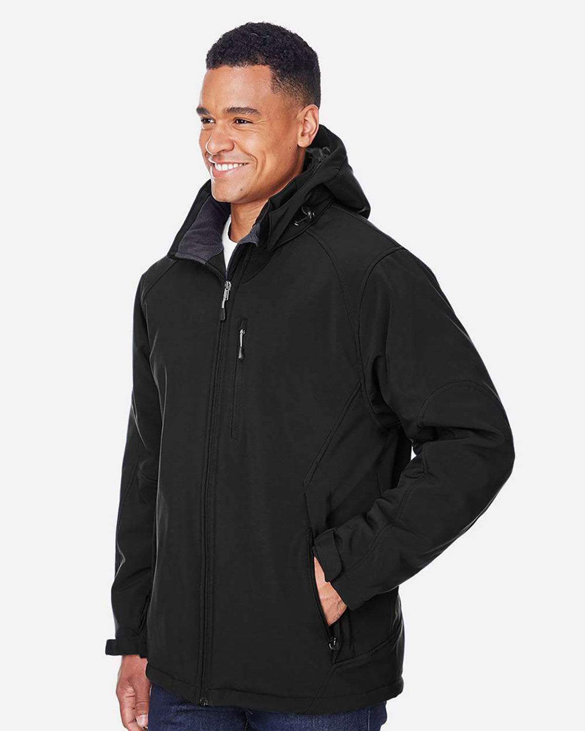 North End 88159 Men's Glacier Insulated Three-Layer Fleece Soft Shell Hood Jacket with Detachable Hood view 3