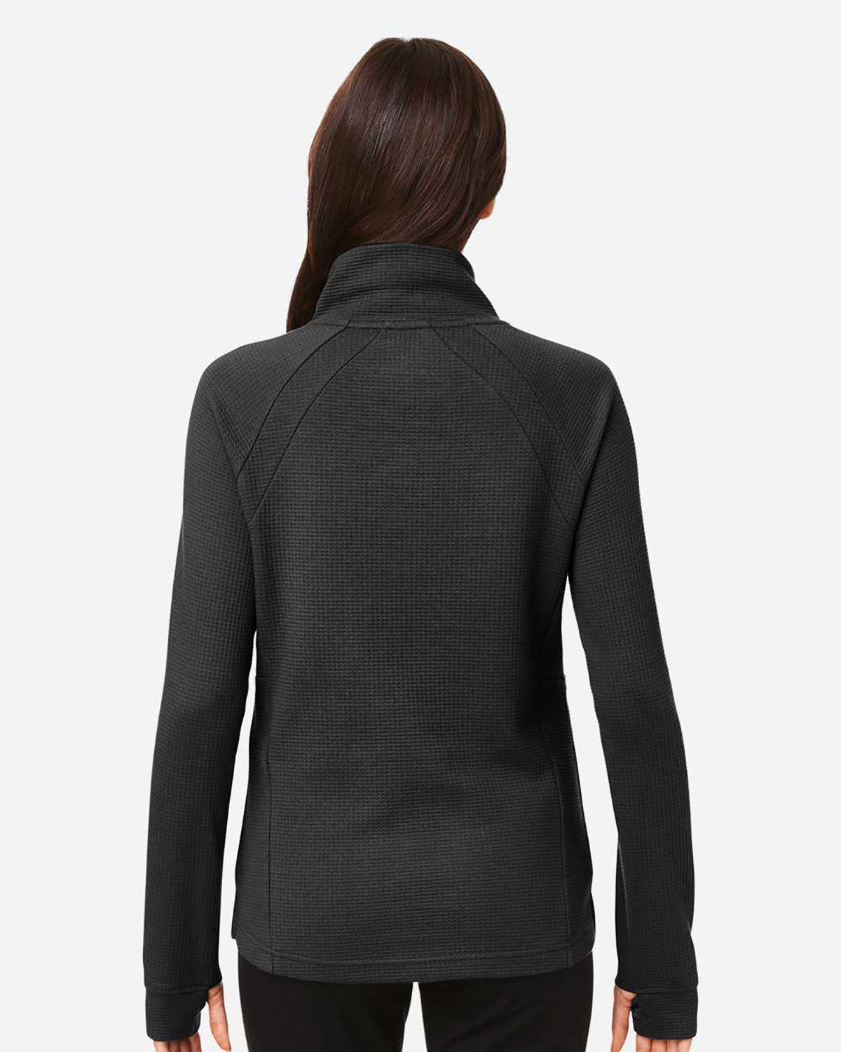 North End NE200W Women's Rhythm Waffle Cross-Neck Pullover view 2
