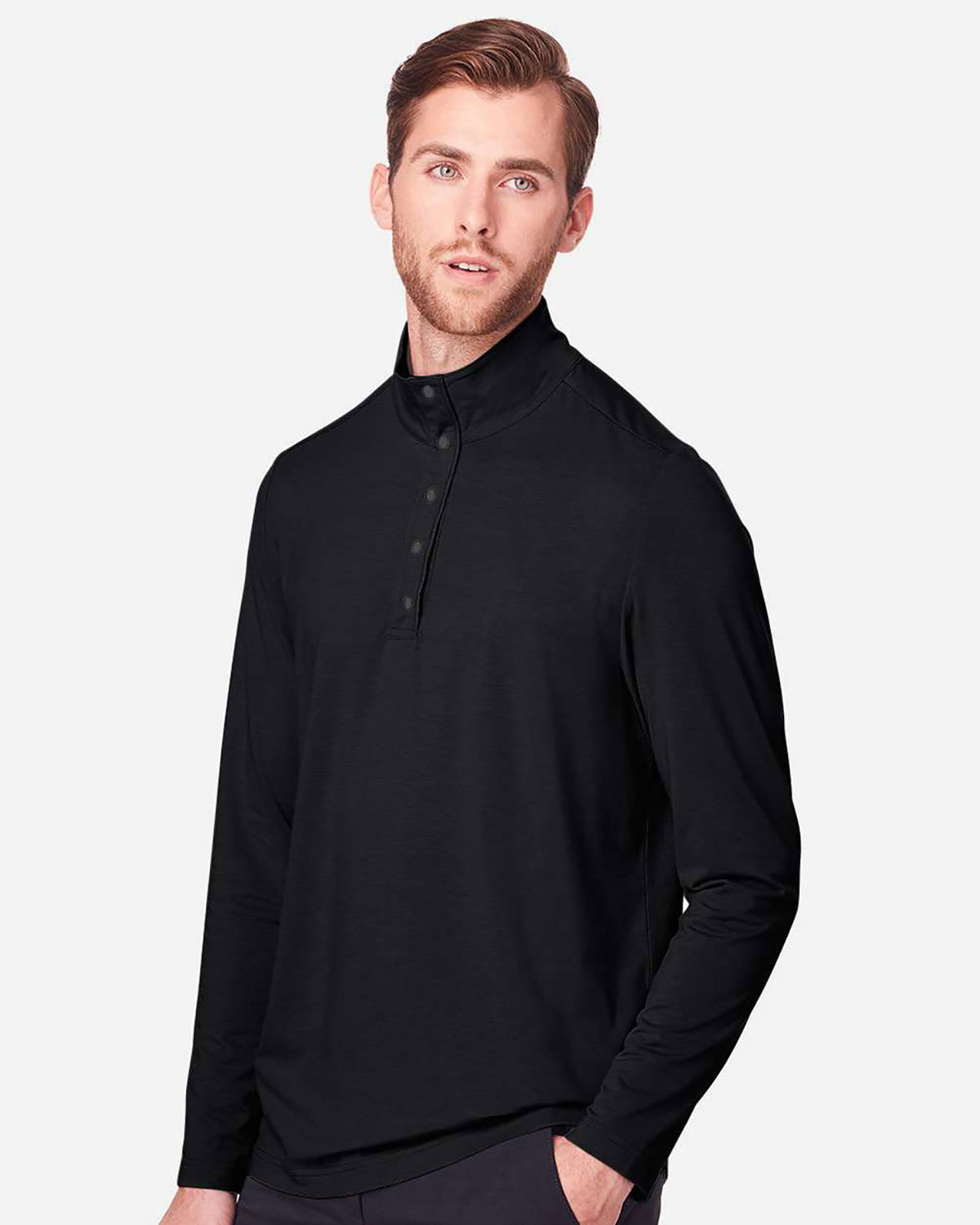 North End NE400 Men's JAQ Stretch Performance Snap-Neck Pullover view 3