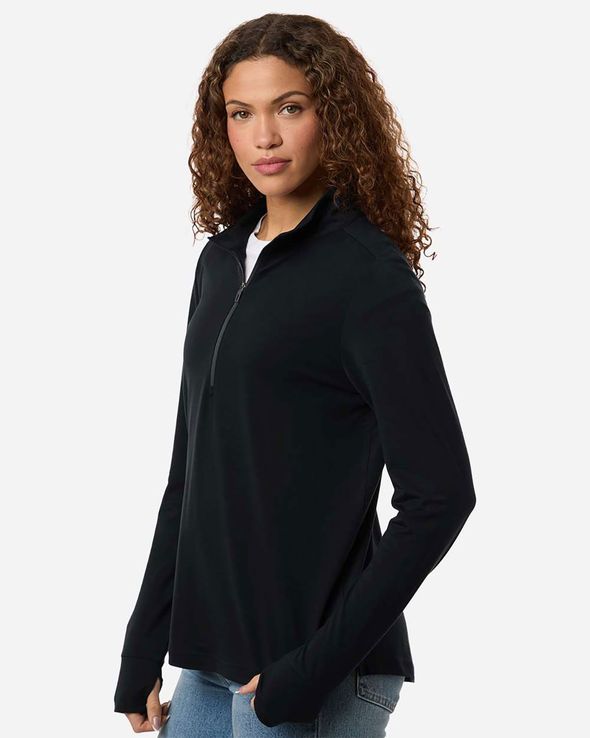 North End NE405W Women's JAQ Stretch Performance Quarter-Zip view 3