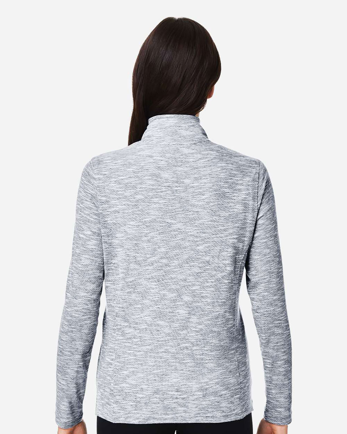 North End NE415W Women's Eclipse Jacquard Quarter-Zip Pullover view 2