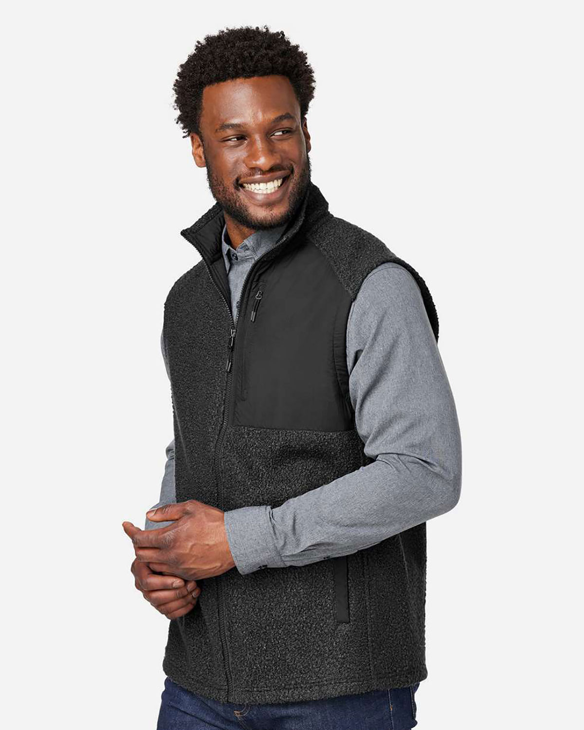 North End NE714 Men's Aura Sweater Fleece Vest view 3