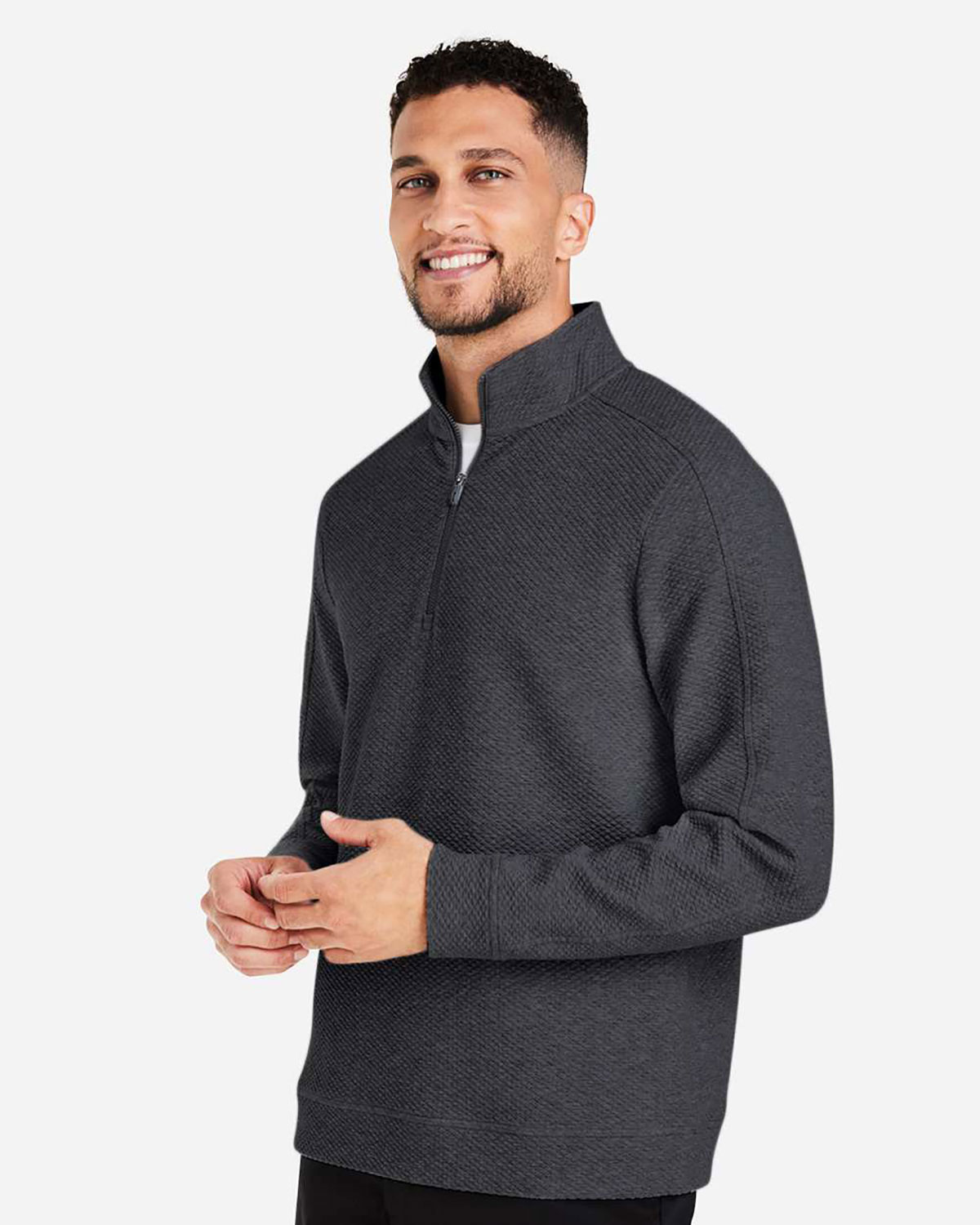 North End NE725 Men's Spirit Textured Quarter-Zip Pullover view 3