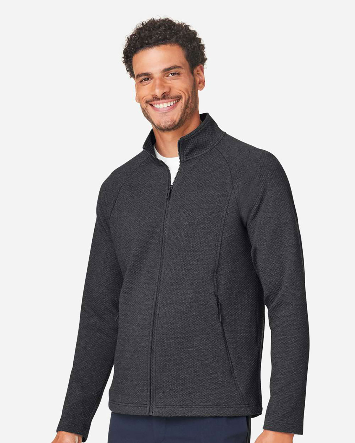 North End NE727 Men's Spirit Textured Full-Zip view 3