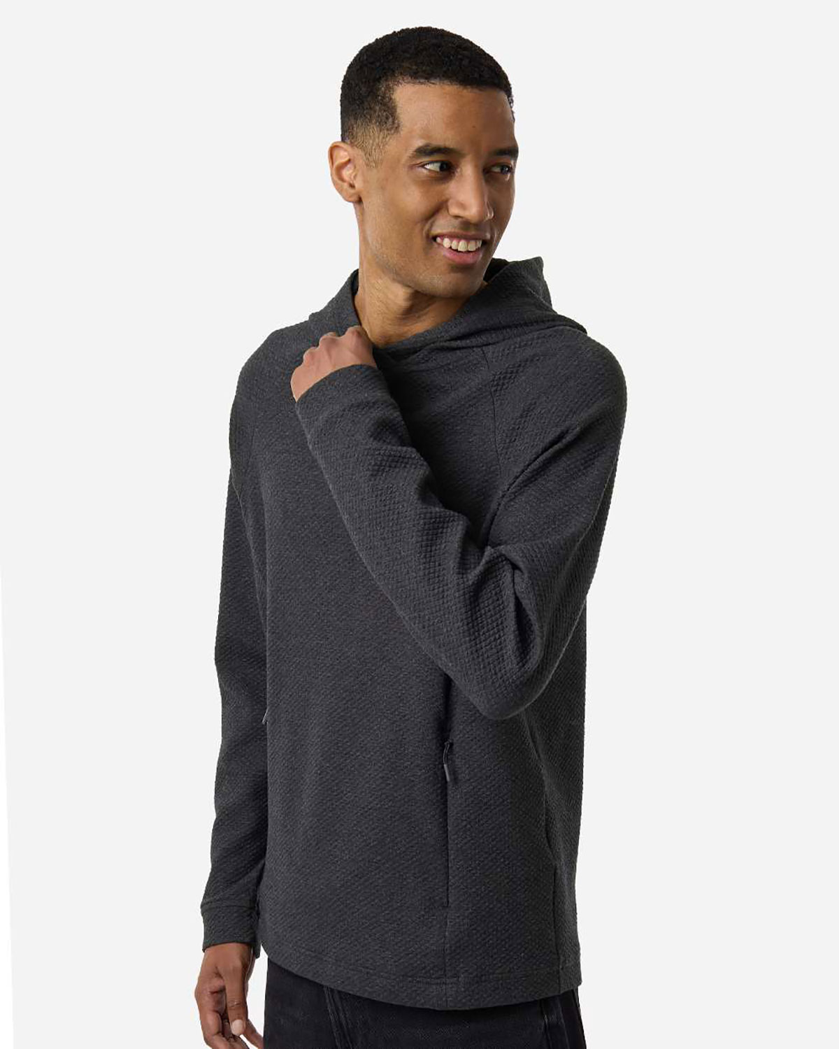 North End NE729 Men's Spirit Textured Hooded Pullover view 3