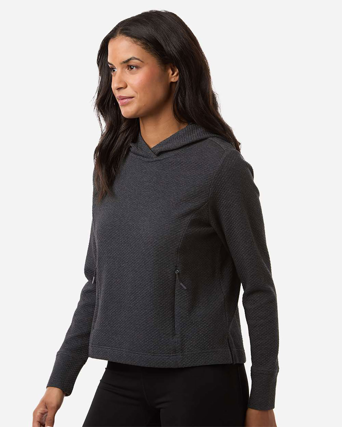 North End NE729W Women's Spirit Textured Hooded Pullover view 3
