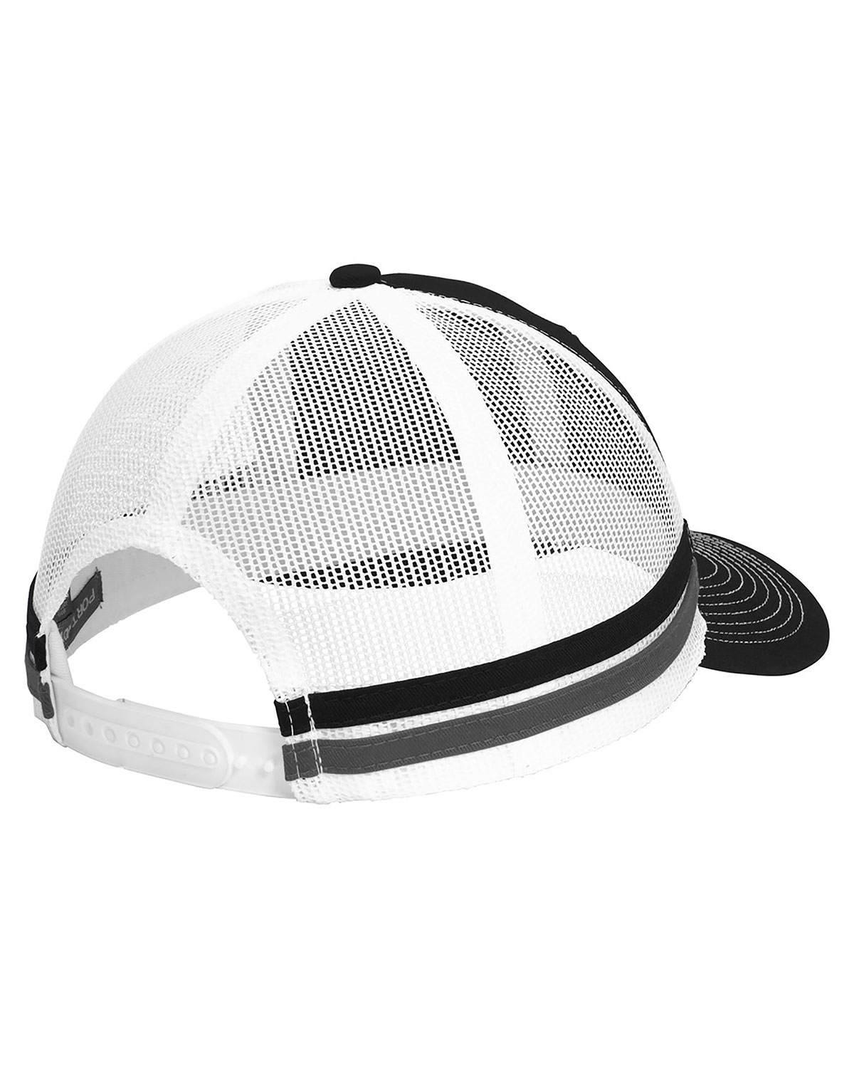 Port Authority C113 Two-Stripe Snapback Trucker Cap view 2