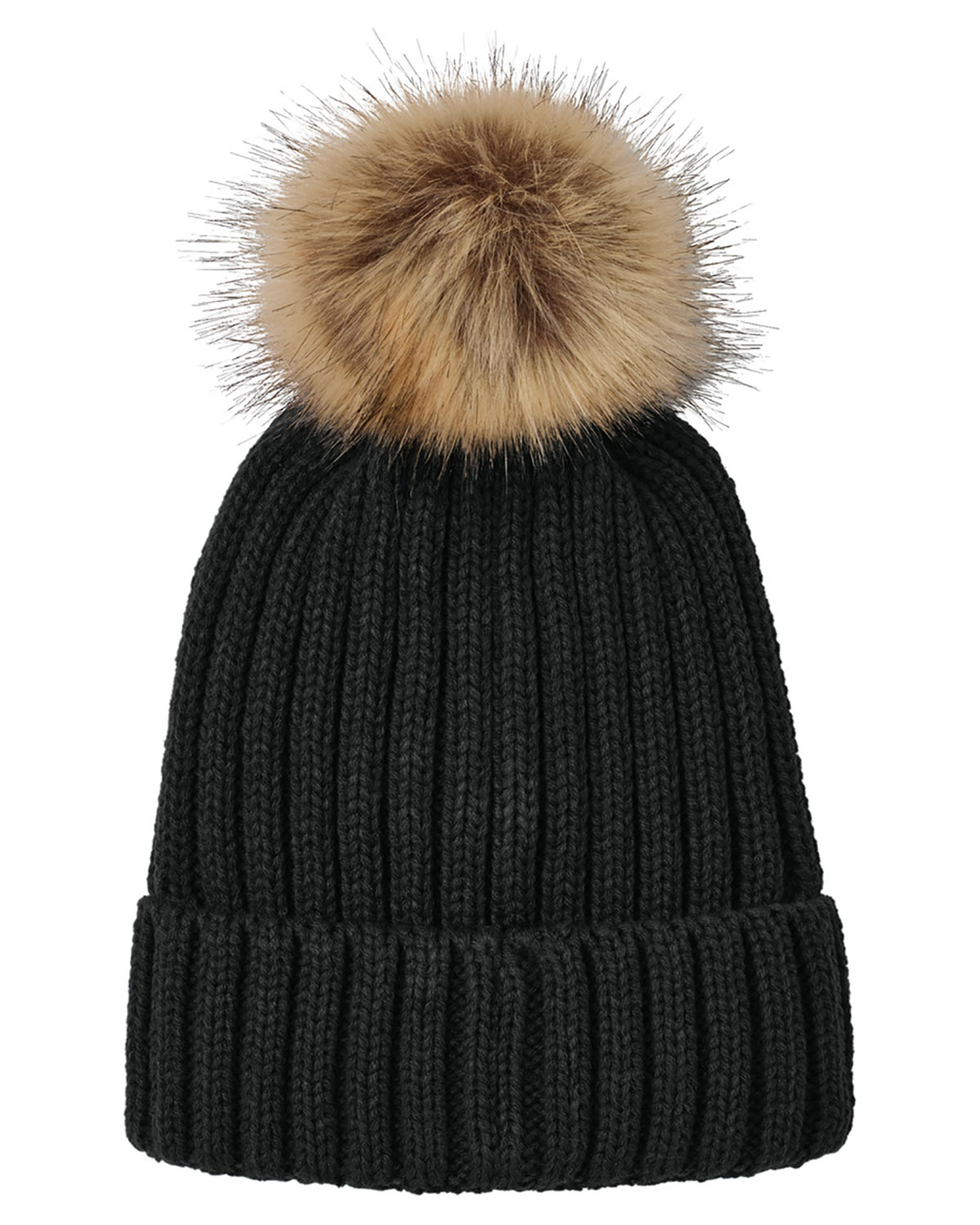 Port Authority C990 Faux Fur Pom Beanie view 2