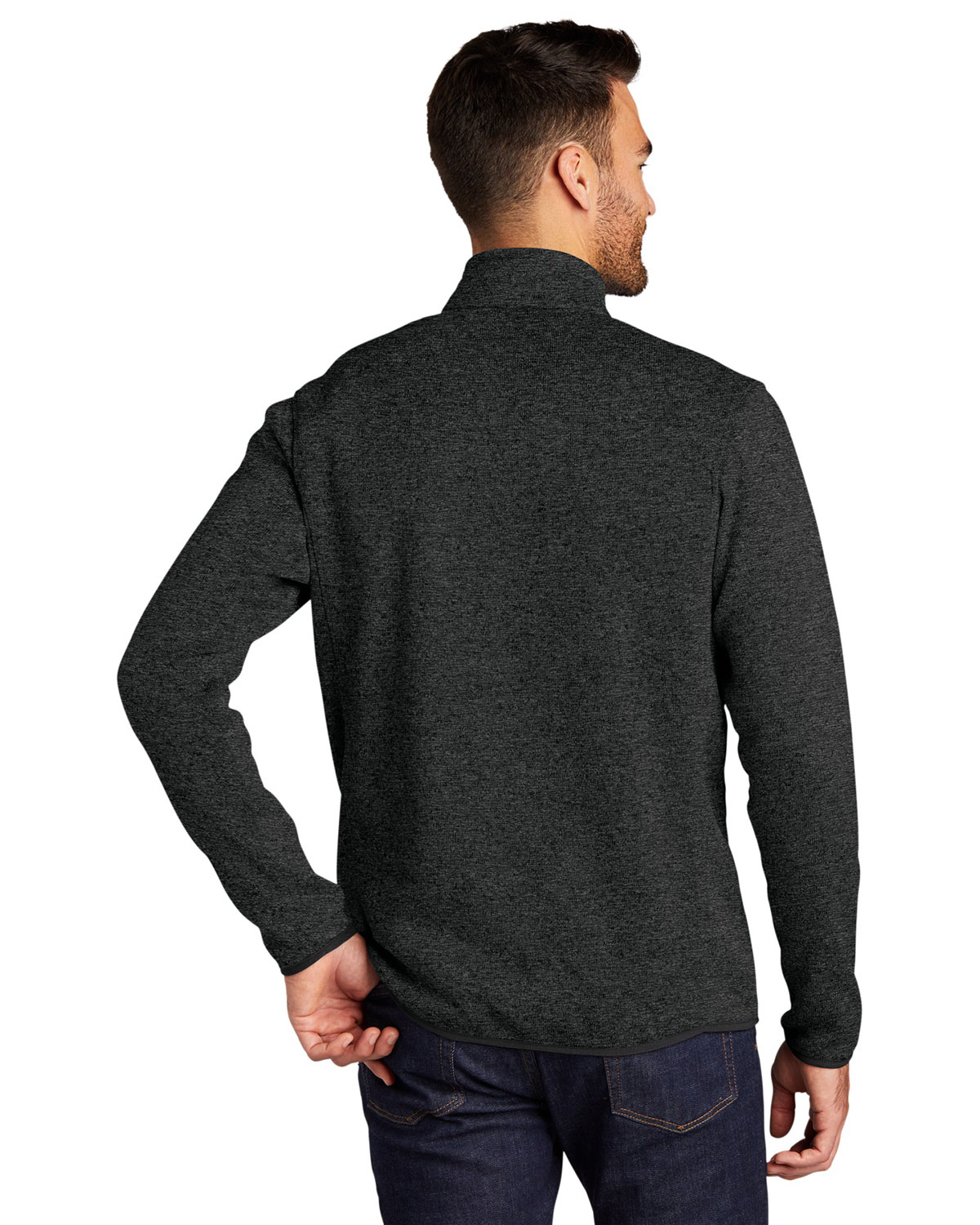 Port Authority F232 Sweater Fleece Jacket view 2