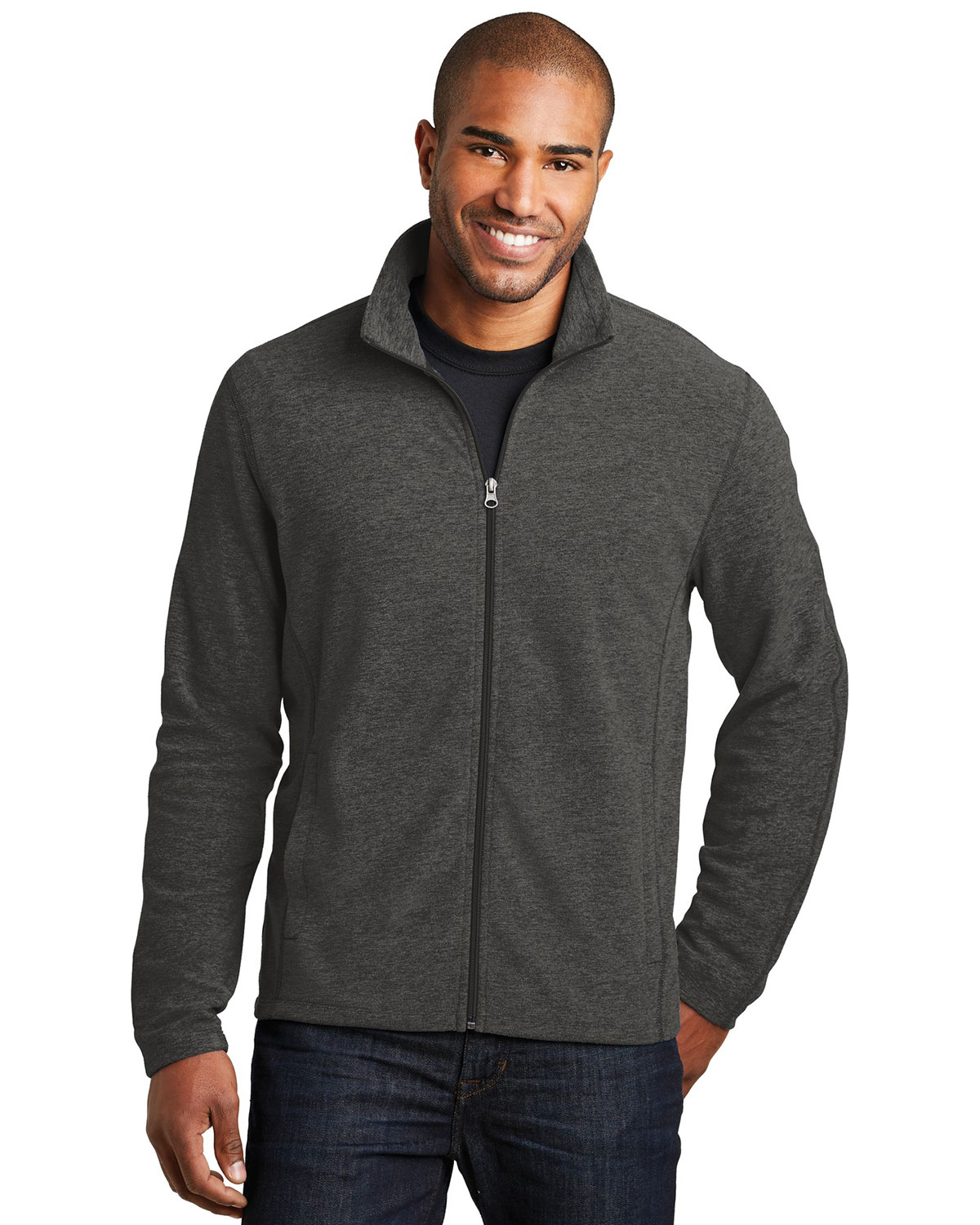 Port Authority F235 Heather Microfleece Full-Zip Jacket