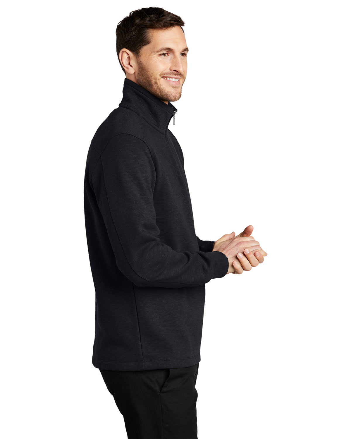 Port Authority F295 Slub Fleece 1/4-Zip Pullover view 3