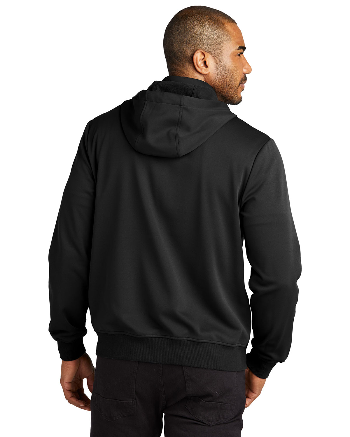 Port Authority F814 Smooth Fleece Hooded Jacket view 2