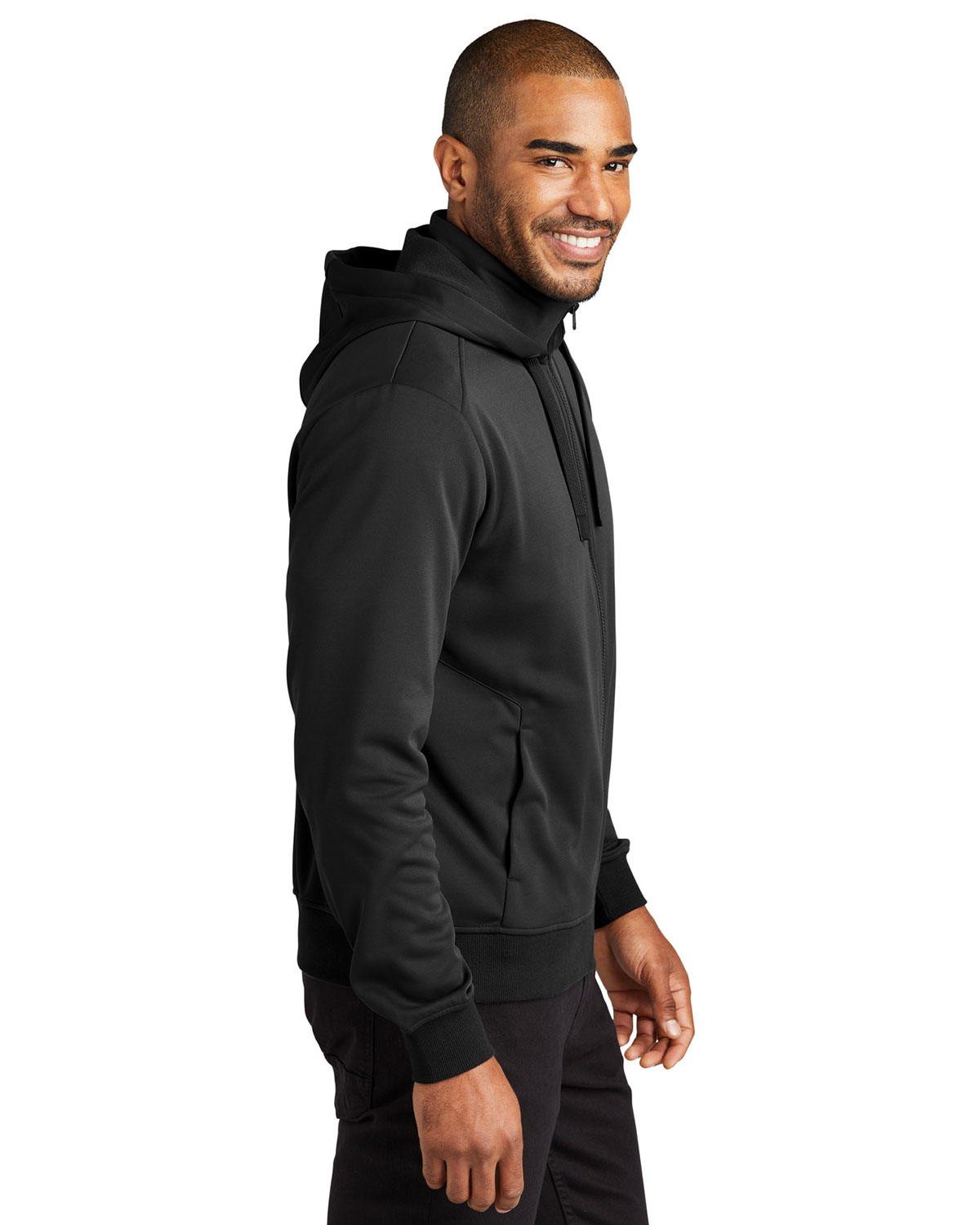 Port Authority F814 Smooth Fleece Hooded Jacket view 3