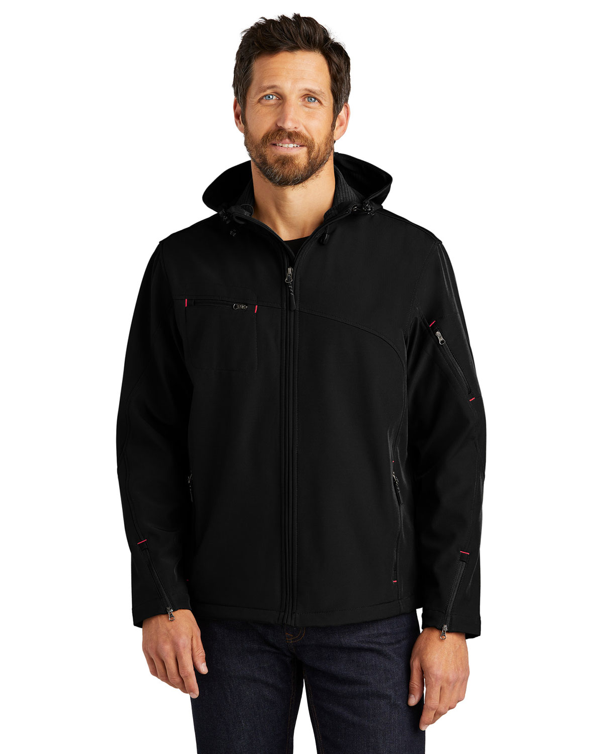 Port Authority J706 Textured Hooded Soft Shell Jacket