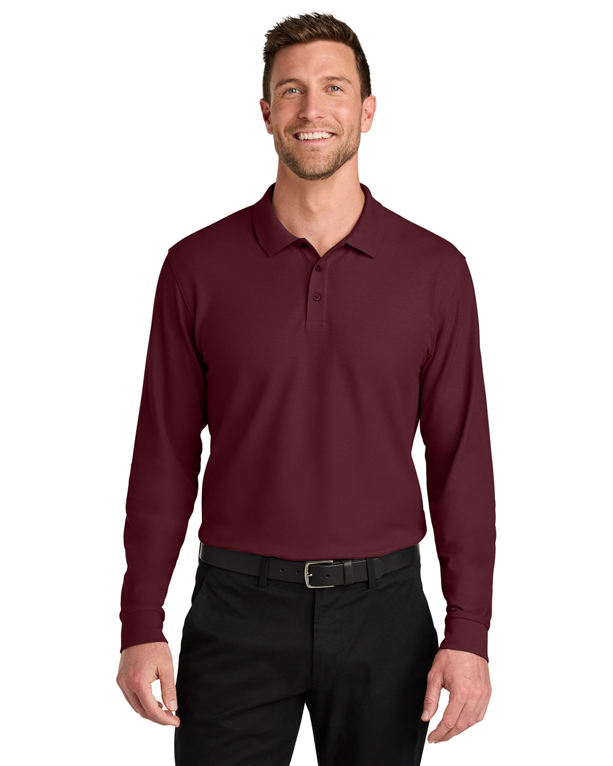 Port Authority K200LS Wearever Signature Pique Long Sleeve Polo