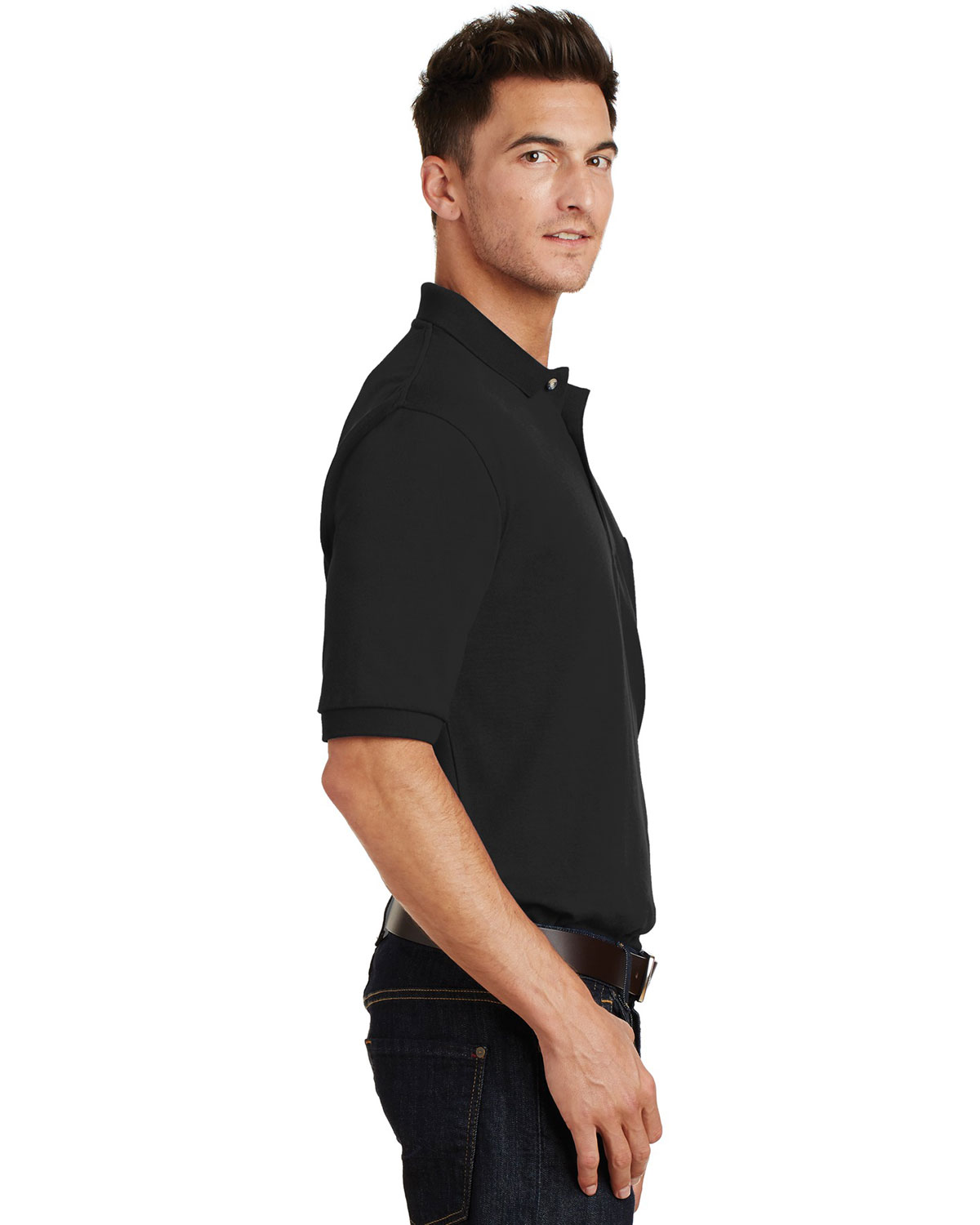 Port Authority K420P Heavyweight Cotton Pique Polo with Pocket view 3