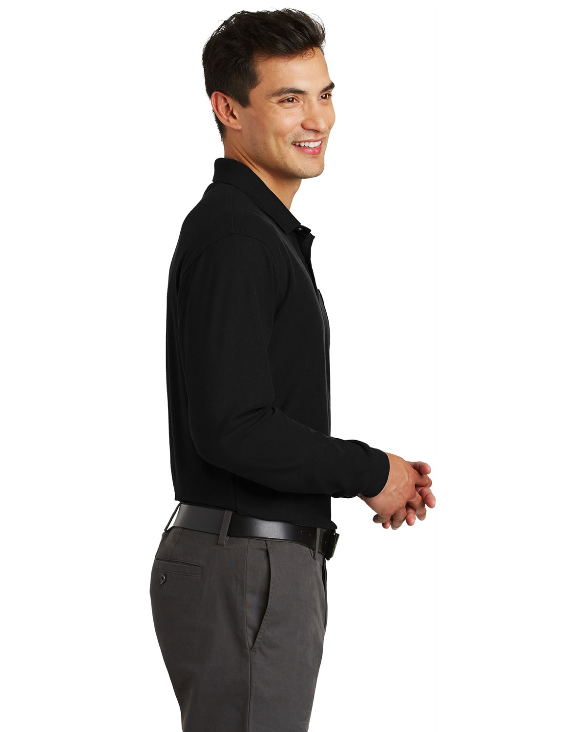 Port Authority K500LSP Long Sleeve Silk Touch Polo with Pocket view 3