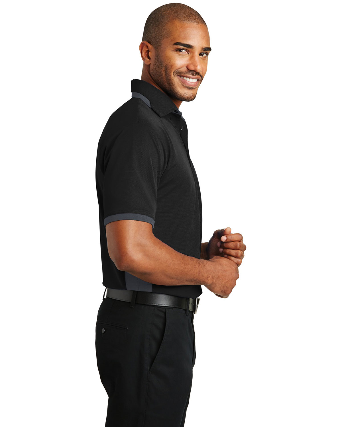 Port Authority K524 Men Dry Zone Colorblock Ottoman Polo view 3