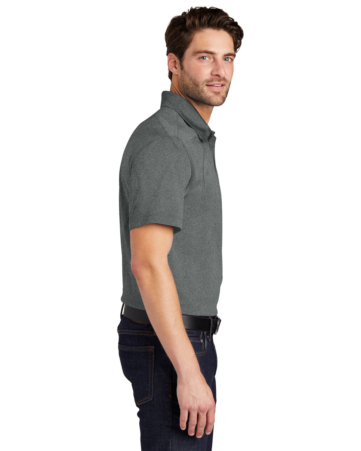 Port Authority K576 Trace Heather Polo view 3