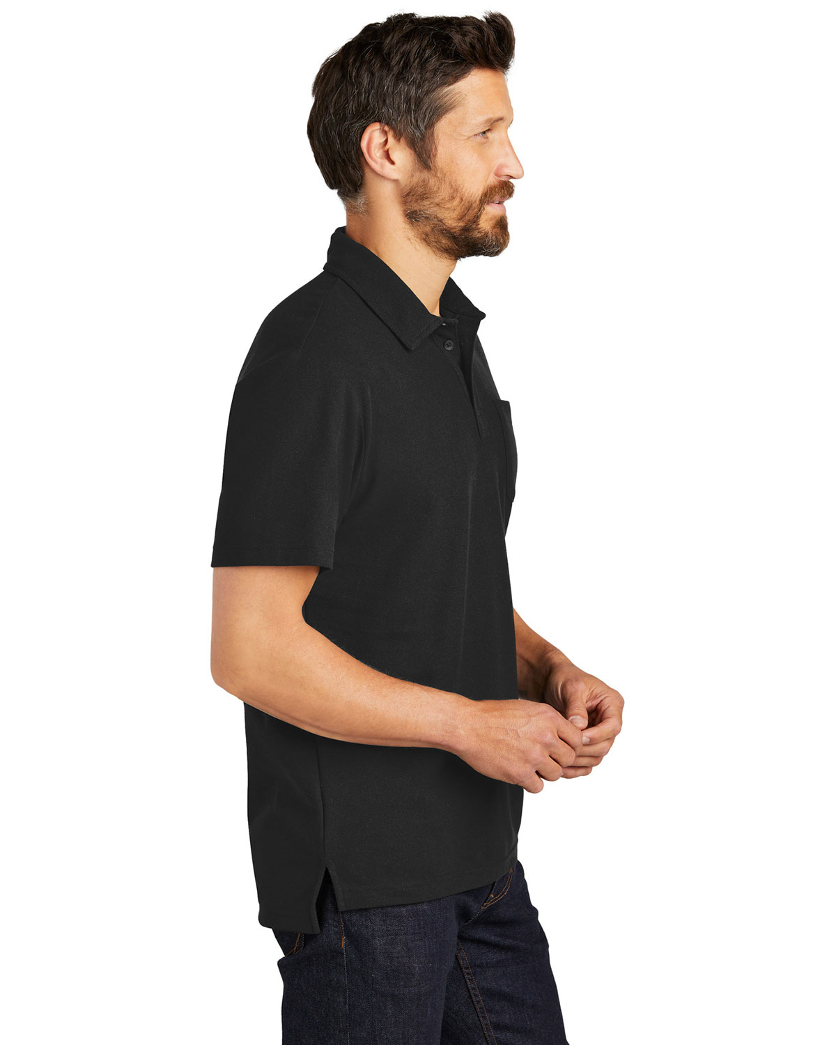 Port Authority K868 C-FREE Cotton Blend Pique Pocket Polo view 3