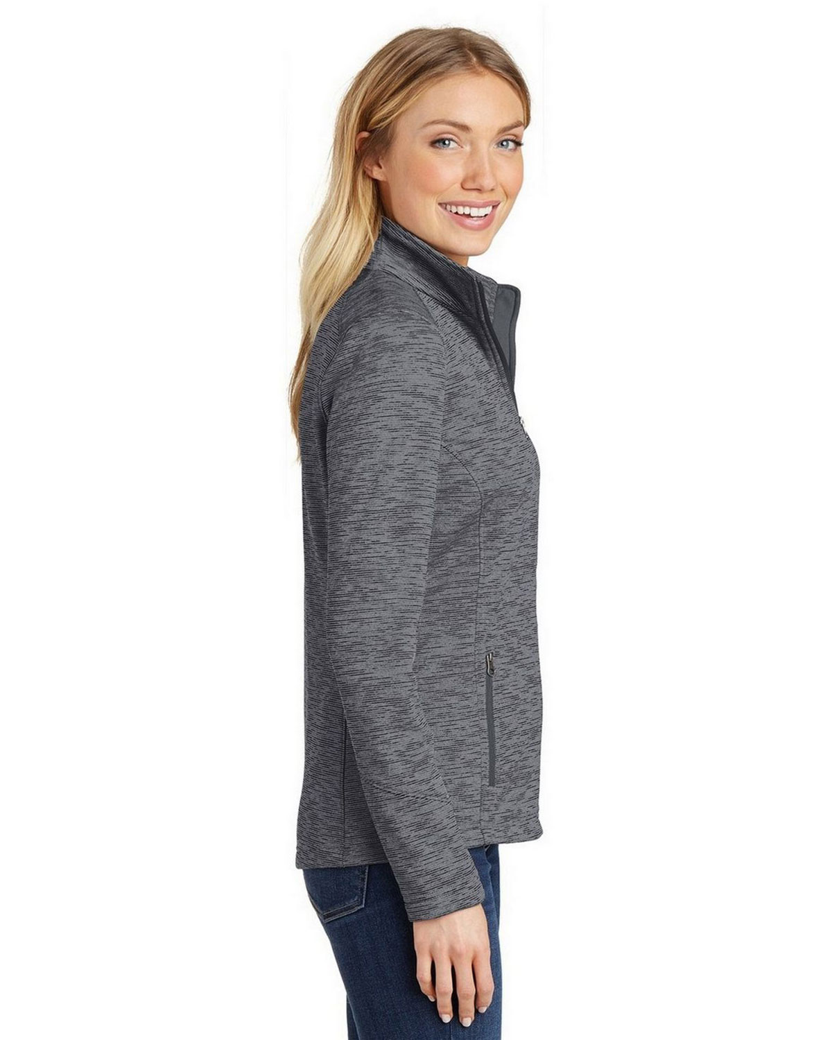 Port Authority L231 Women's Digi Stripe Fleece Jacket view 3