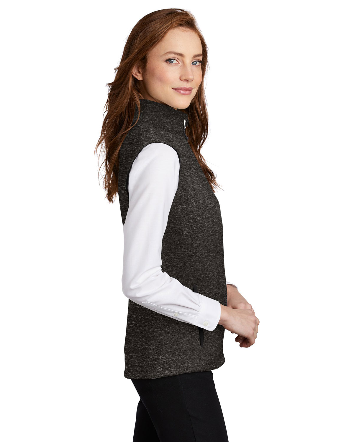 Port Authority L236 Women's Sweater Fleece Vest view 3