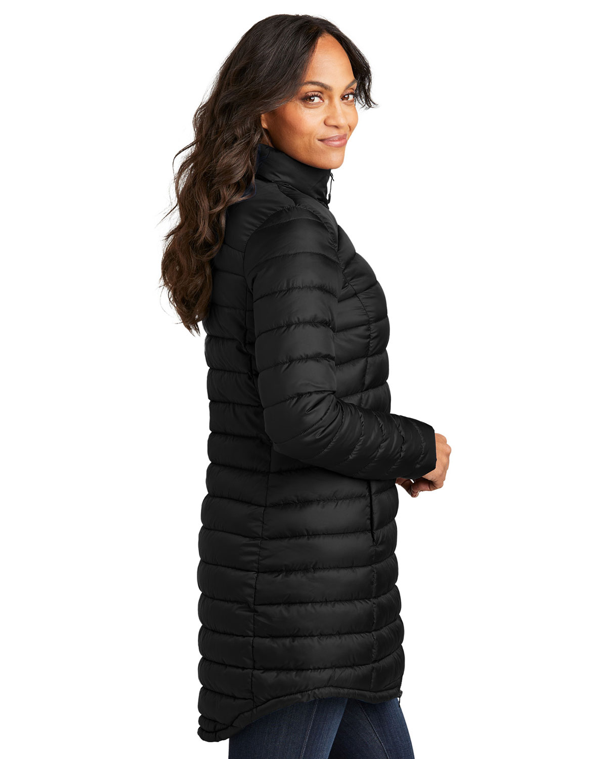 Port Authority L365 Women's Horizon Puffy Long Jacket view 3