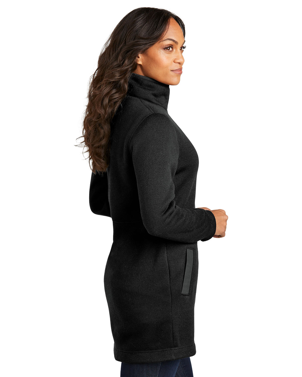 Port Authority L425 Women's Arc Sweater Fleece Long Jacket view 3