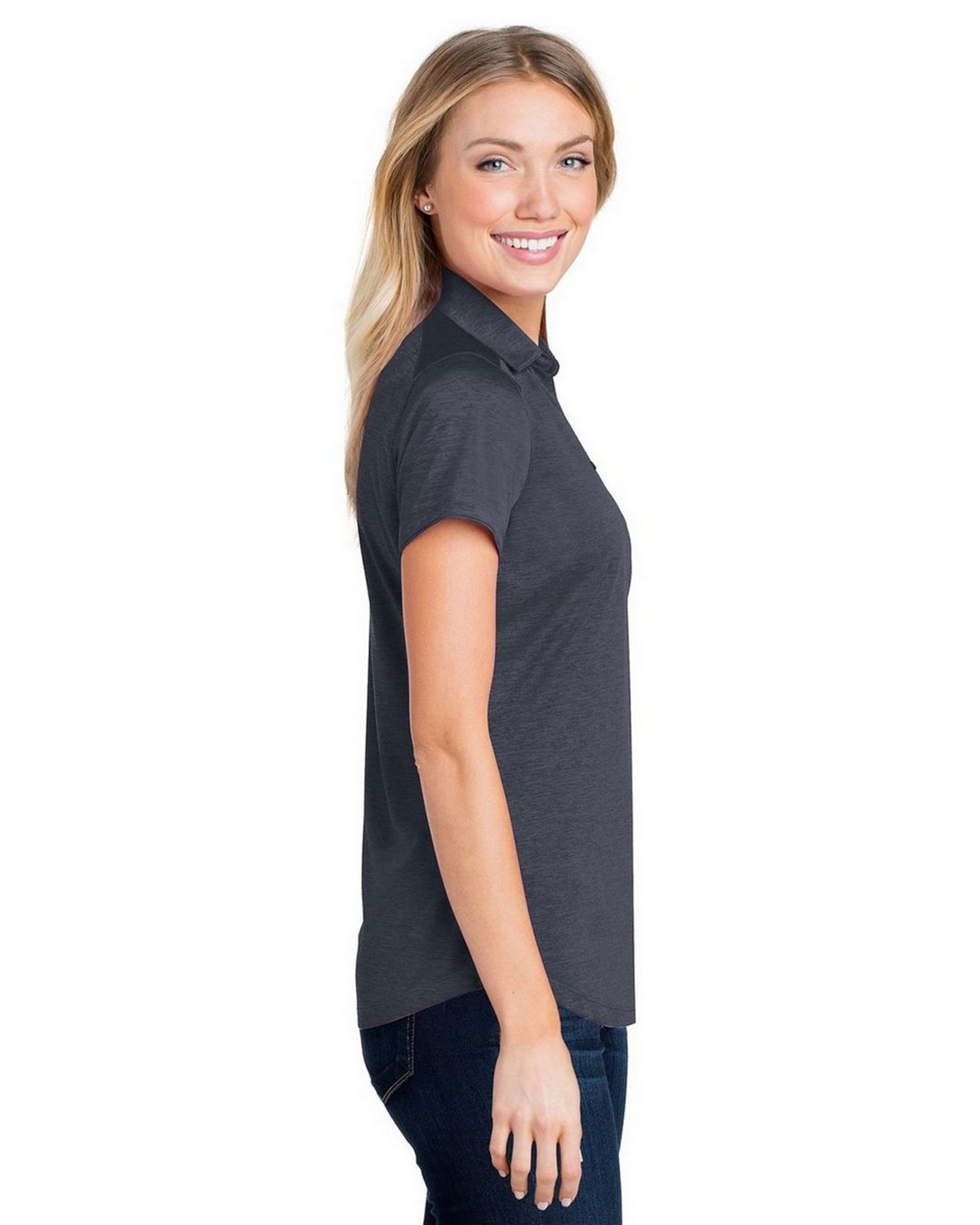 Port Authority L574 Women's Digi Heather Performance Polo view 3