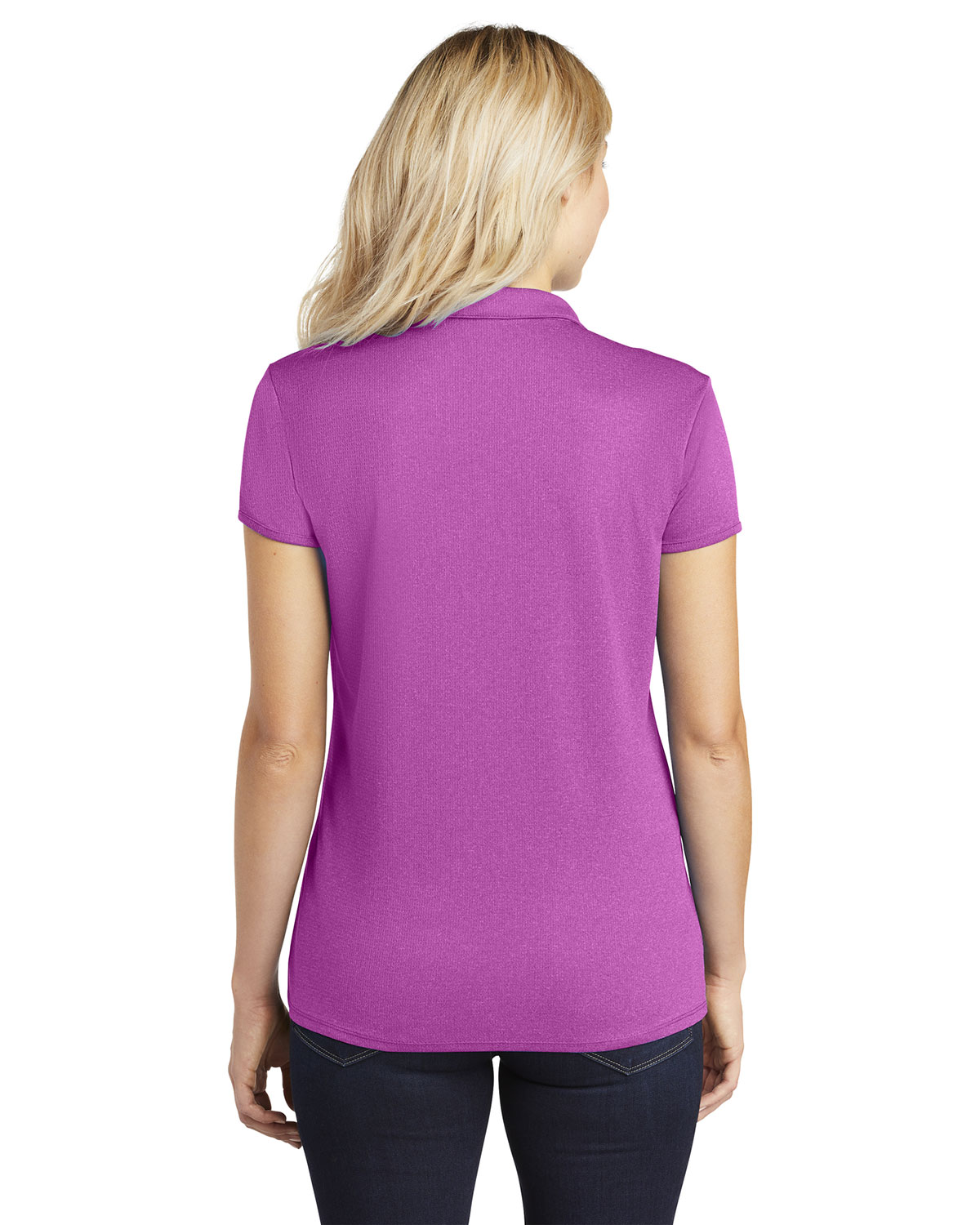 Port Authority L576 Women's Trace Heather Polo view 2