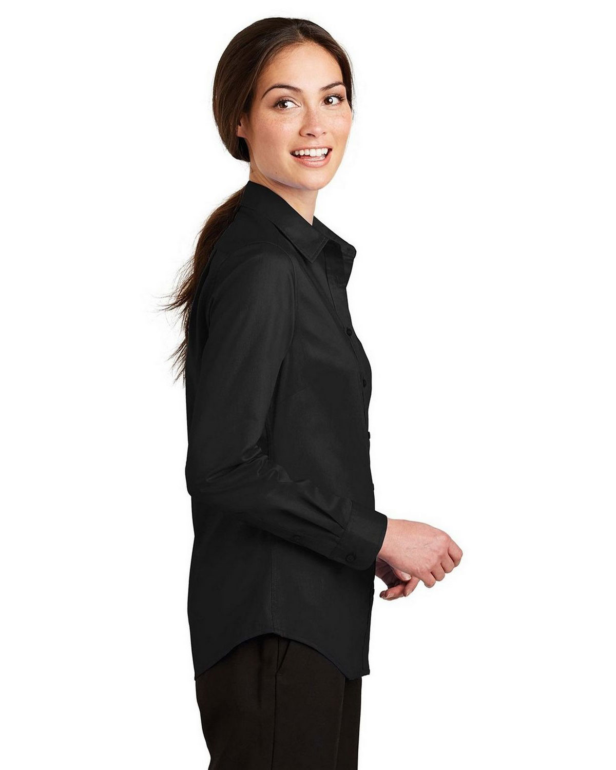 Port Authority L663 Women's SuperPro Twill Shirt view 3