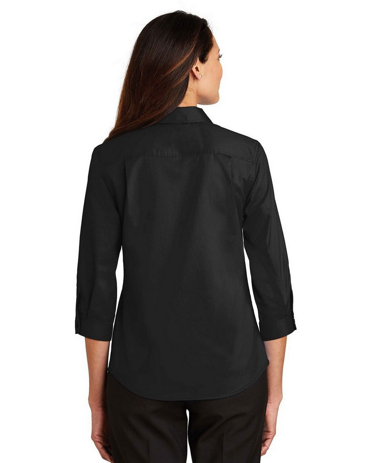 Port Authority L665 Women's 3/4-Sleeve SuperPro Twill Shirt view 2