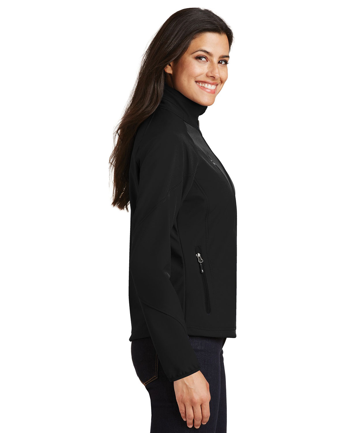 Port Authority L705 Women's Textured Soft Shell Jacket view 3