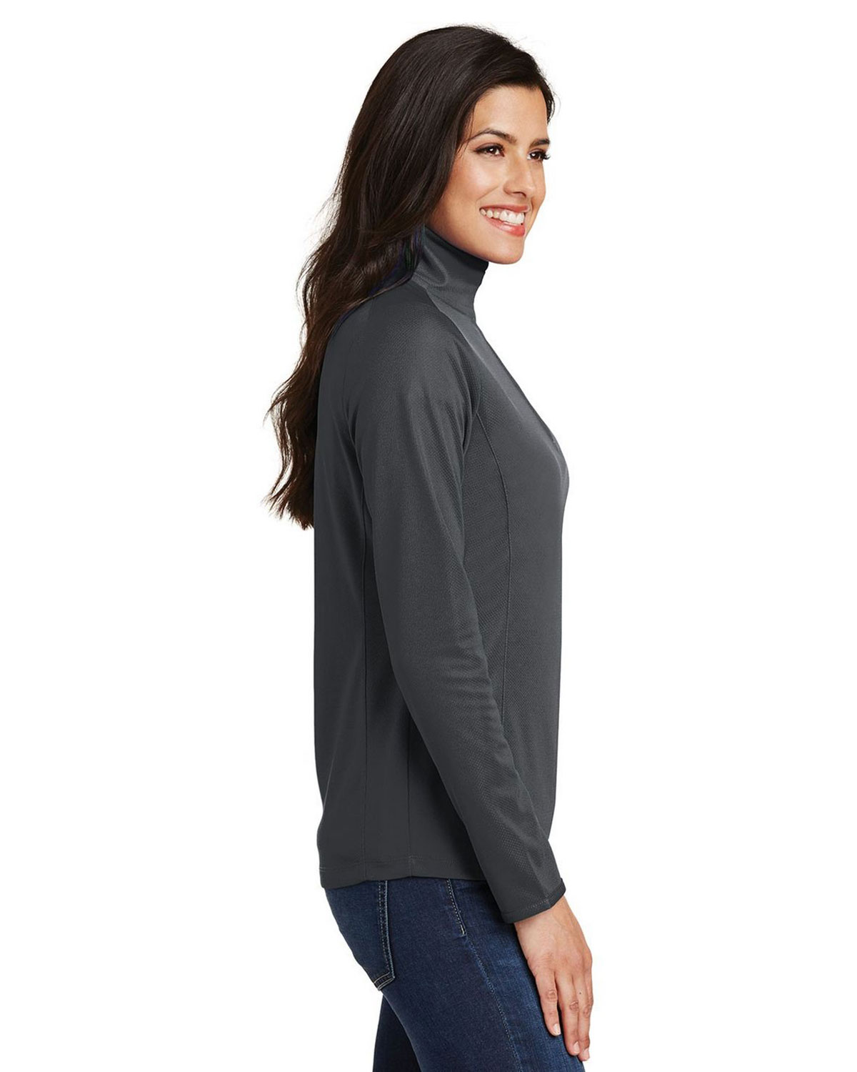 Port Authority L806 Women's Pinpoint Mesh 1/2-Zip view 3