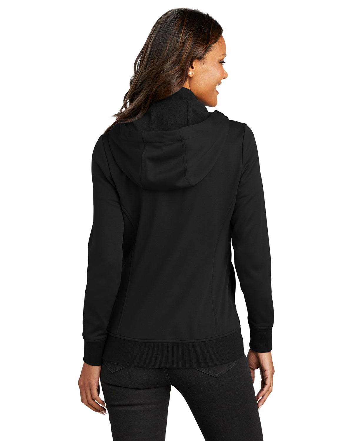 Port Authority L814 Women's Smooth Fleece Hooded Jacket view 2
