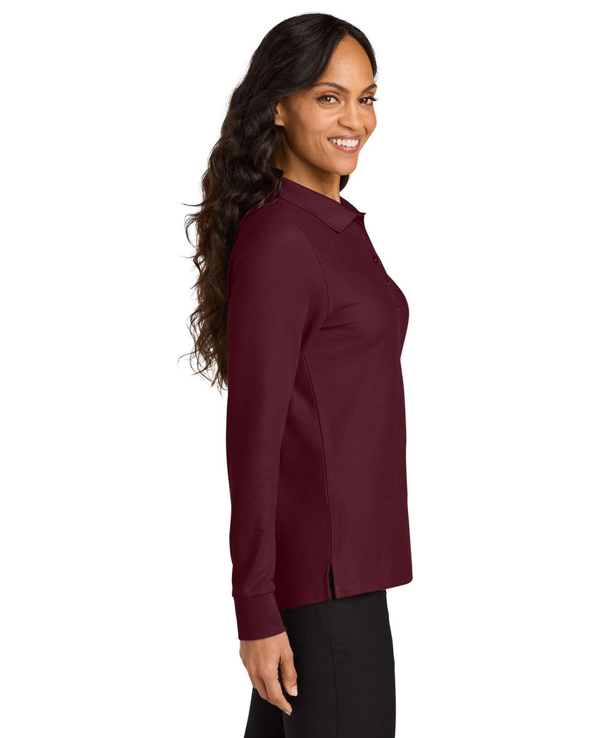 Port Authority LK200LS Women's Wearever Signature Pique Long Sleeve Polo view 3