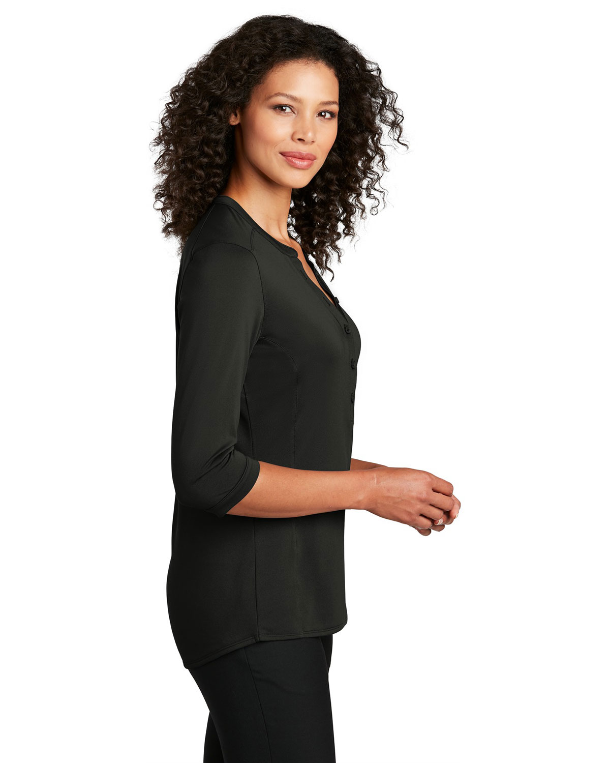 Port Authority LK750 Women's UV Choice Pique Henley view 3