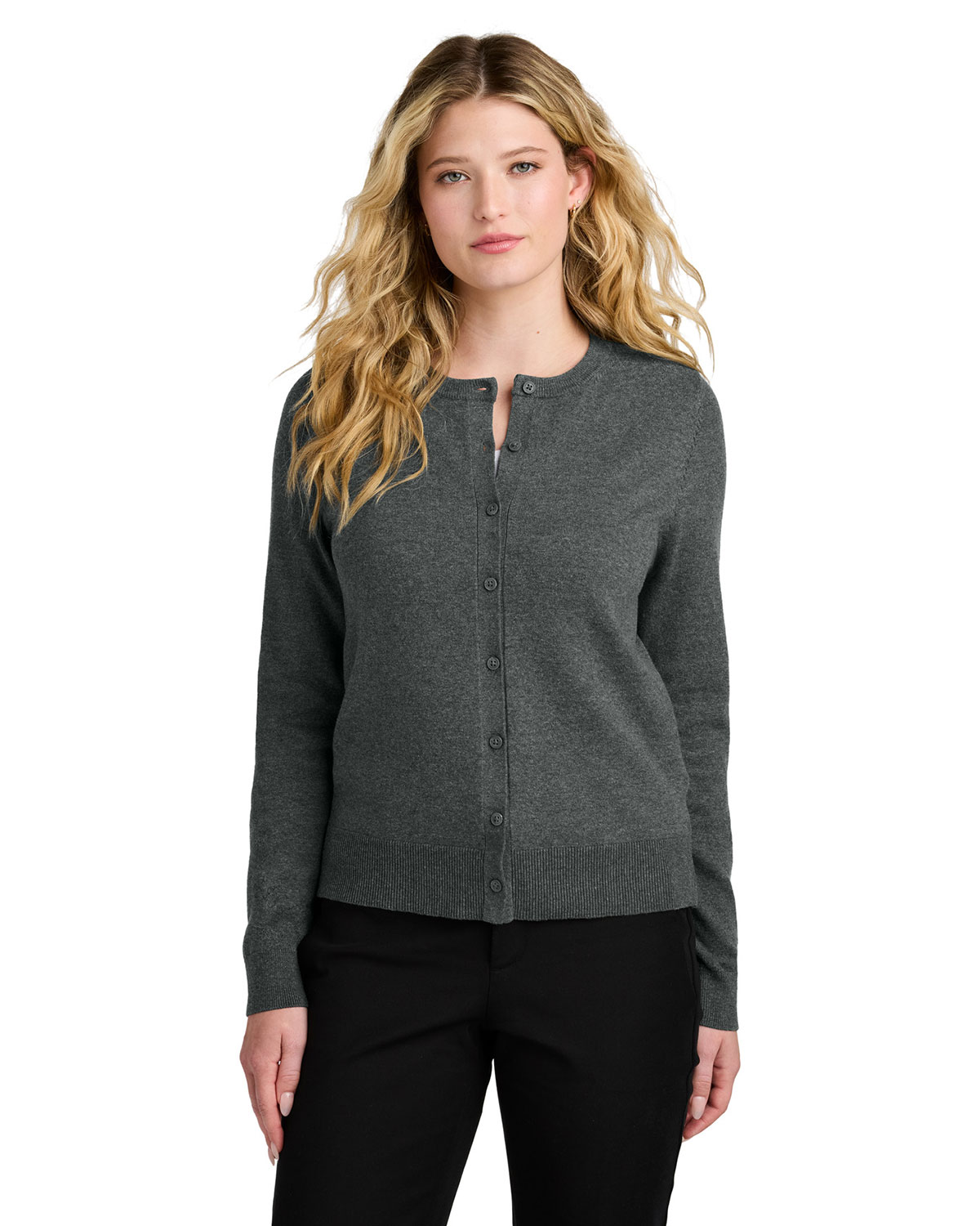 Port Authority LSW2870 Women's Easy Care Crewneck Cardigan Sweater