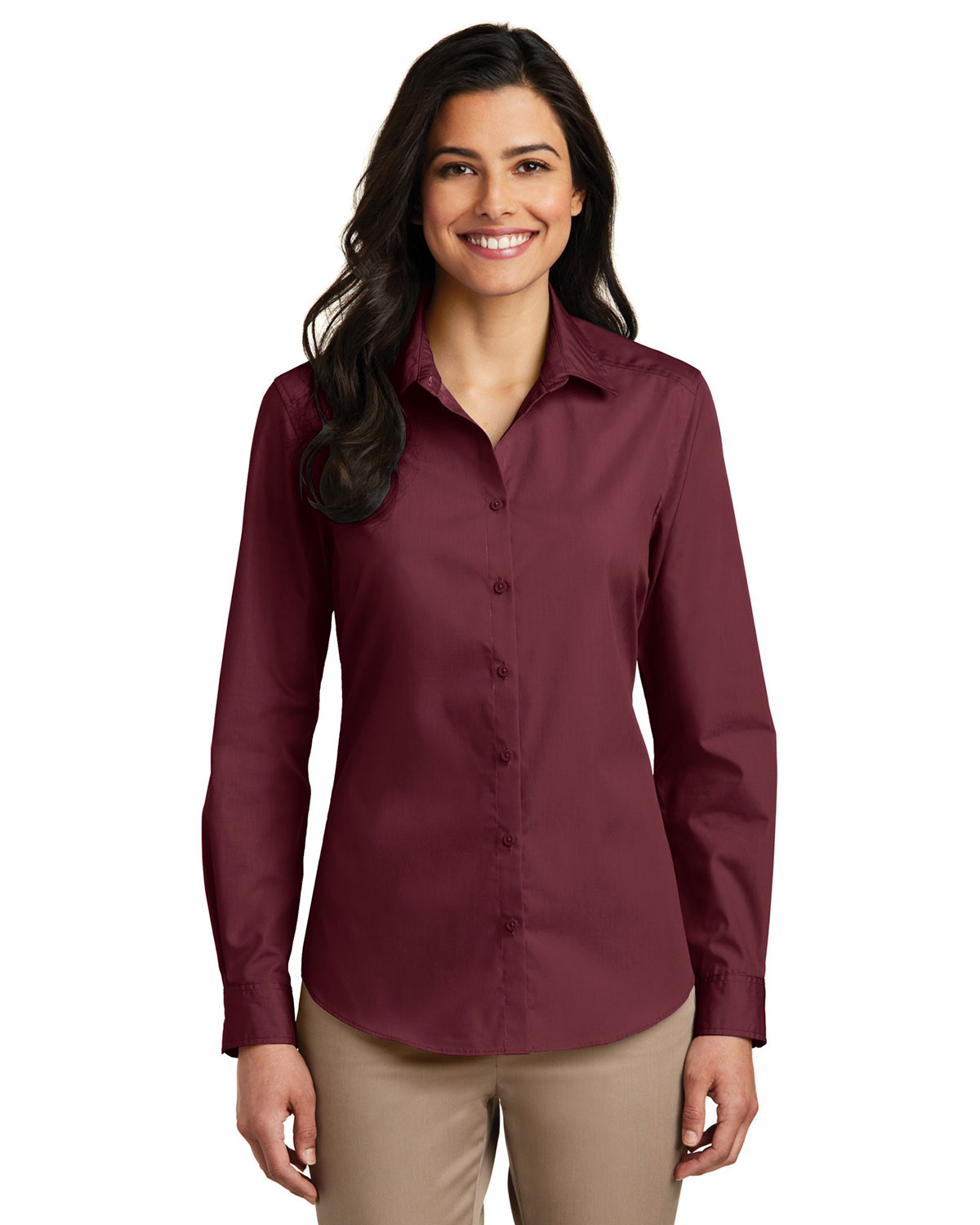Port Authority LW100 Women's Long Sleeve Carefree Poplin Shirt