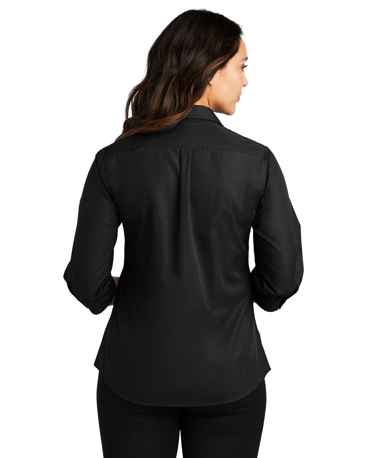 Port Authority LW102 Women's 3/4-Sleeve Carefree Poplin Shirt view 2