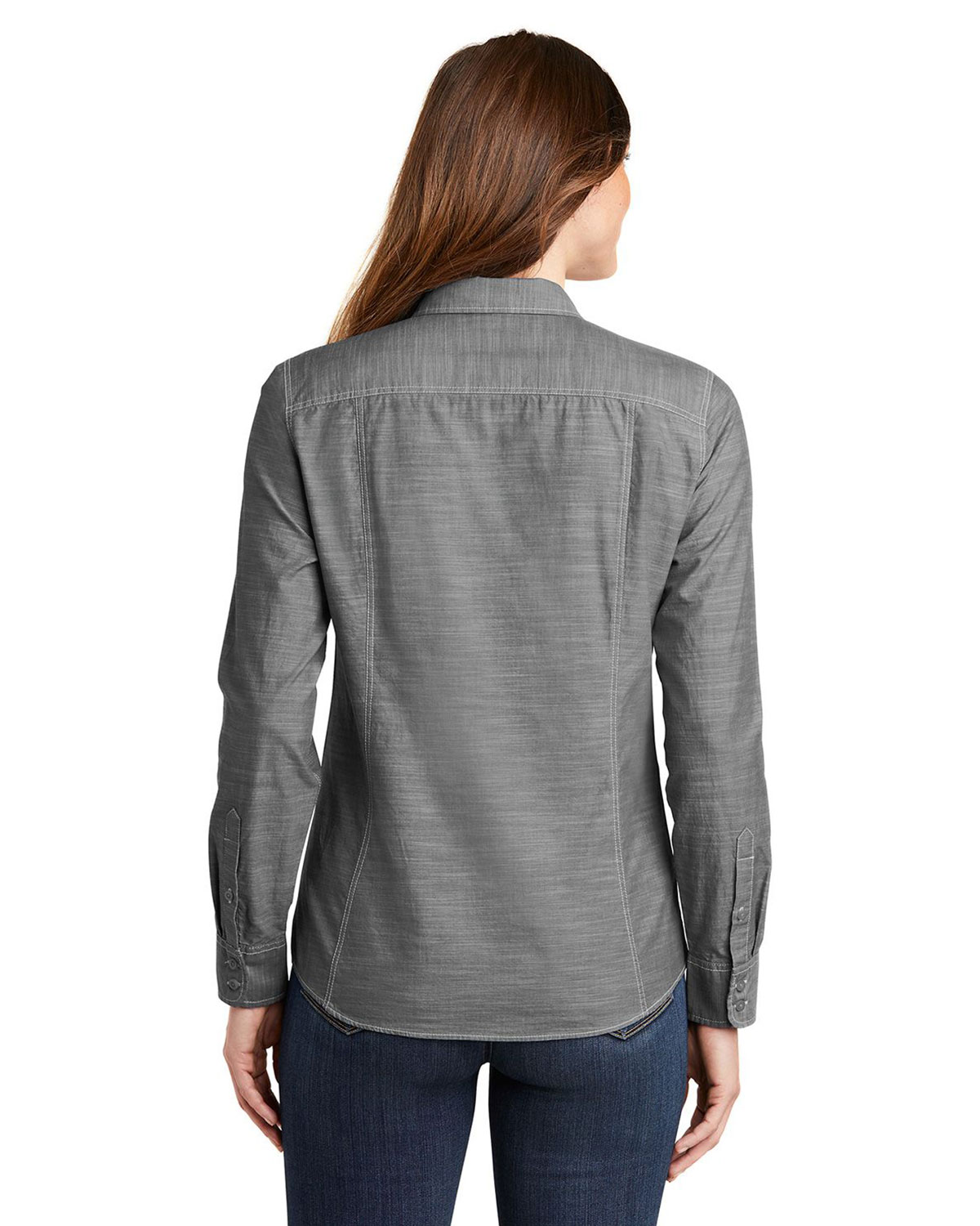 Port Authority LW380 Women's Slub Chambray Shirt view 2
