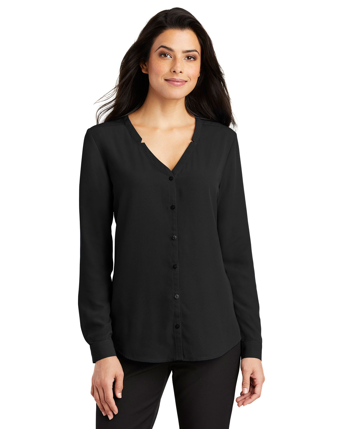 Port Authority LW700 Women's Long Sleeve Button-Front Blouse