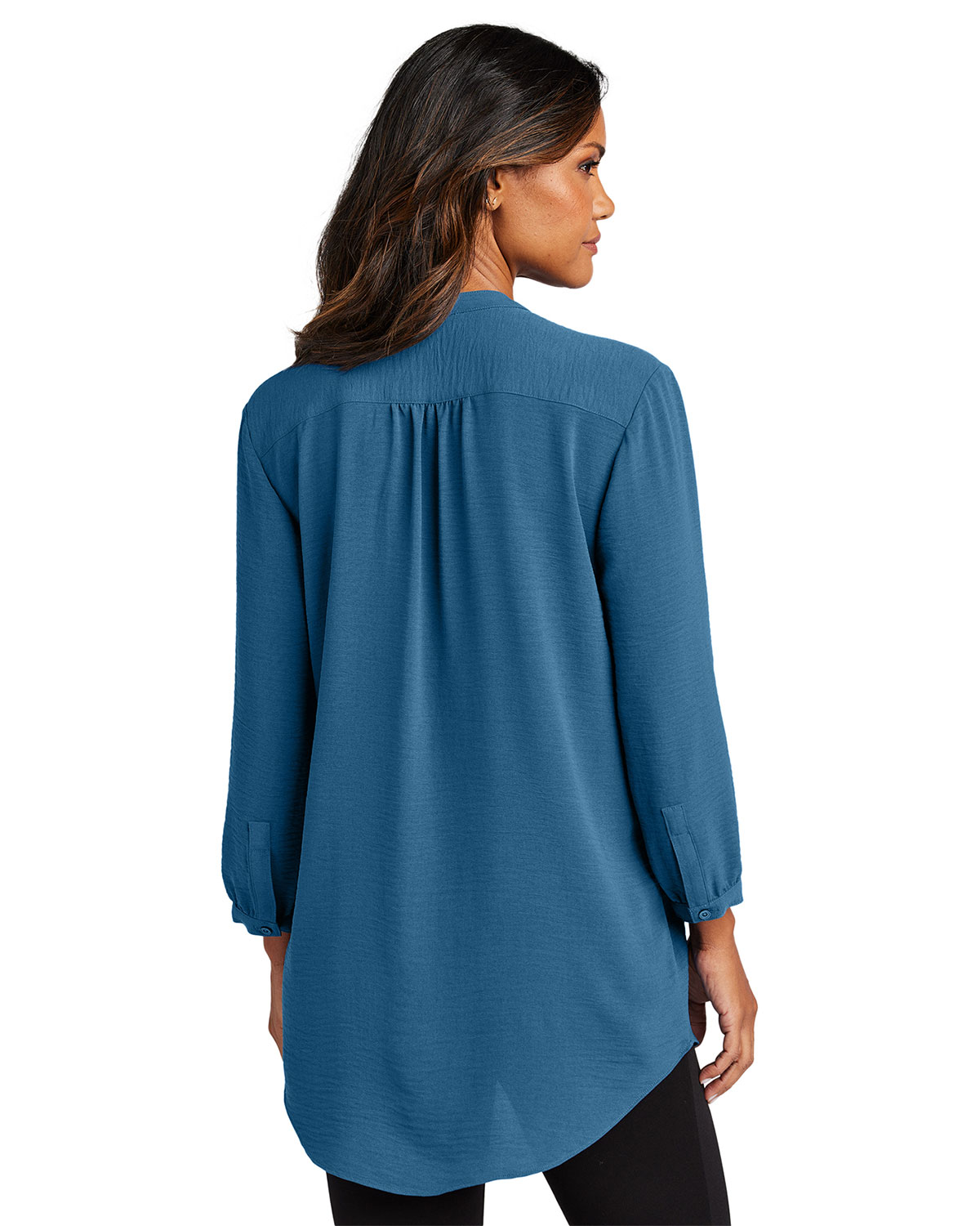 Port Authority LW713 Women's 3/4-Sleeve Textured Crepe Tunic view 2