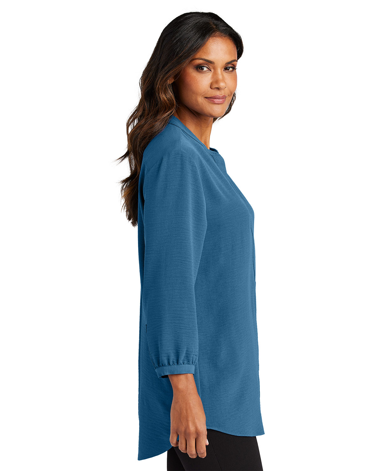 Port Authority LW713 Women's 3/4-Sleeve Textured Crepe Tunic view 3