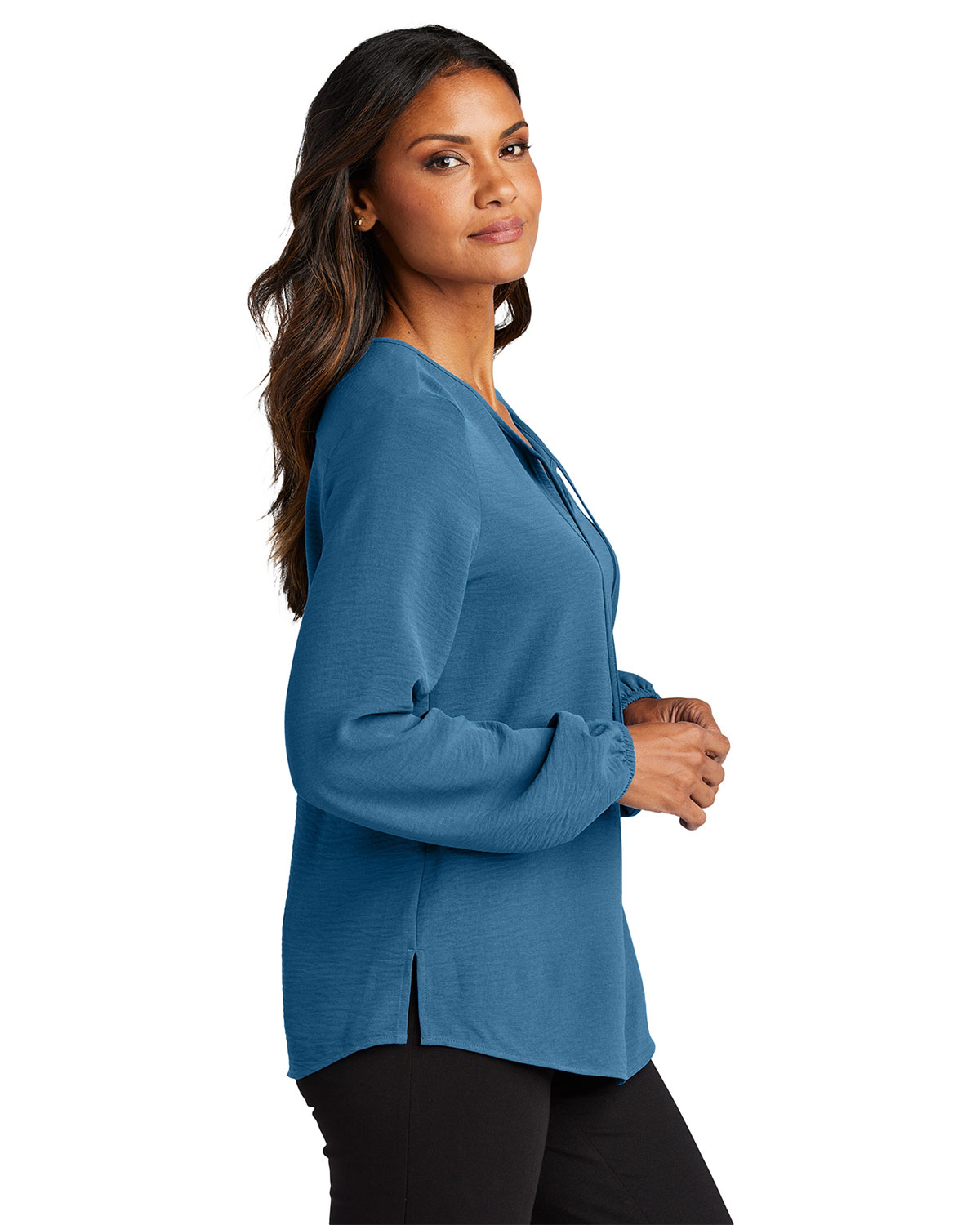 Port Authority LW714 Women's Textured Crepe Blouse view 3