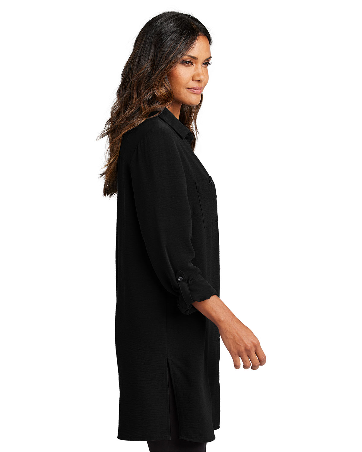 Port Authority LW715 Women's Textured Crepe Long Tunic view 3