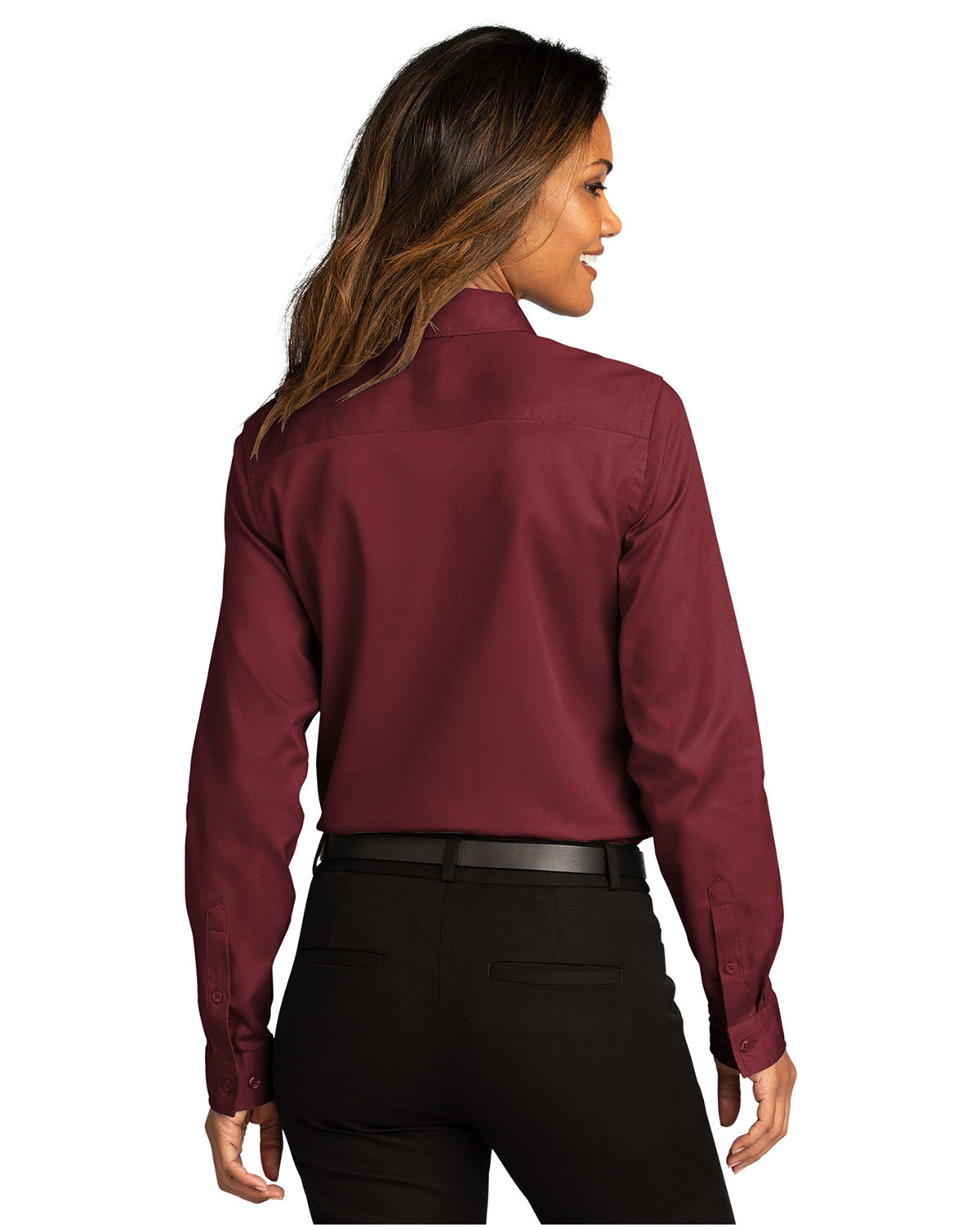Port Authority LW808 Women's Long Sleeve SuperPro React Twill Shirt view 2