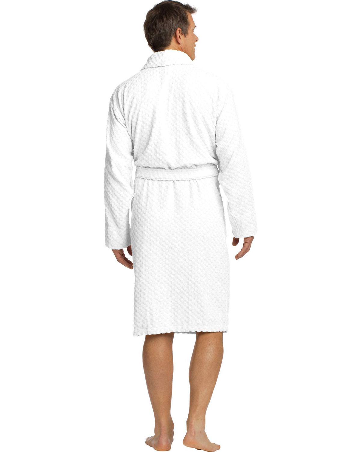 Port Authority R103 Checkered Terry Shawl Collar Robe view 2