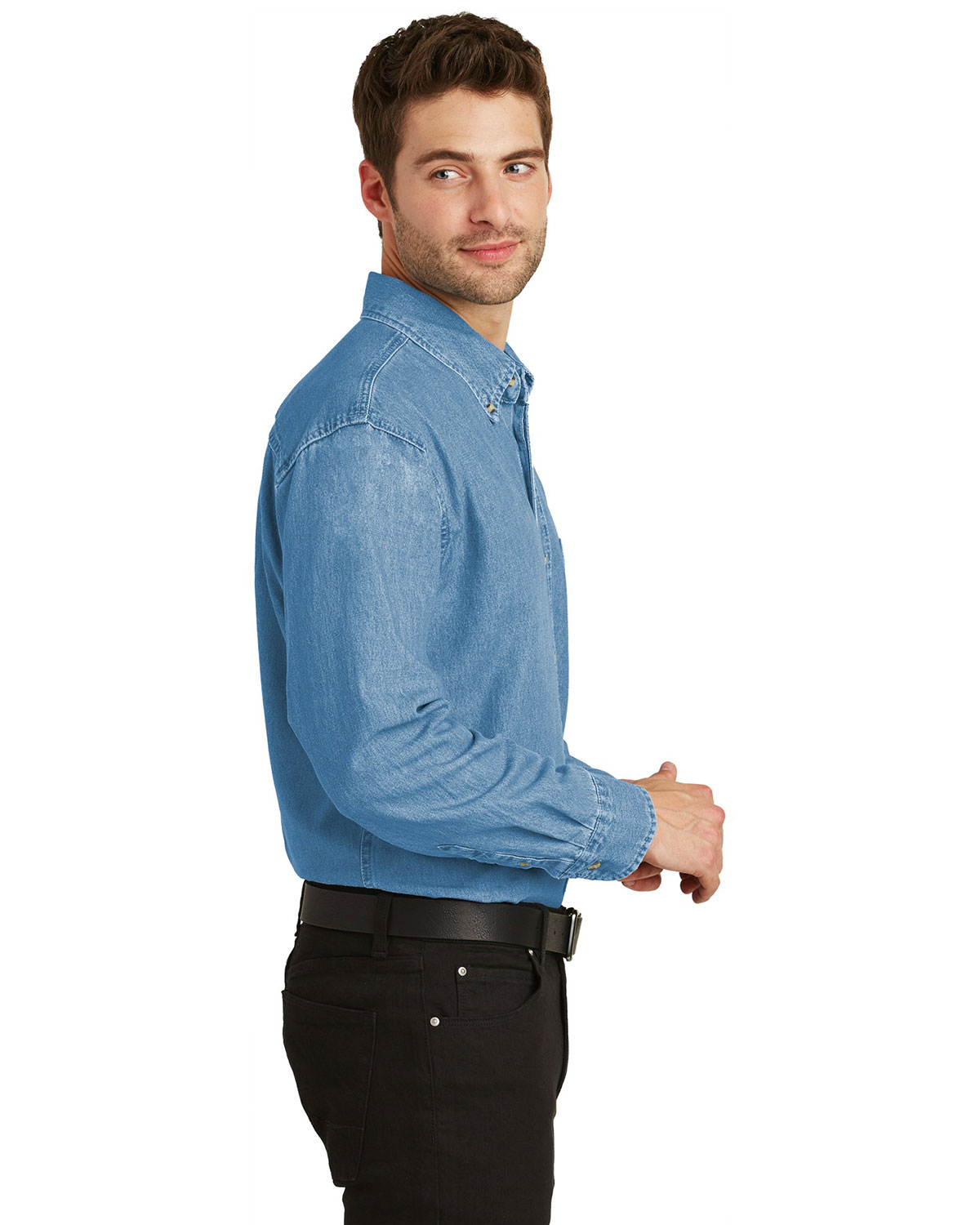 Port Authority S600 Long Sleeve Denim Shirt view 3